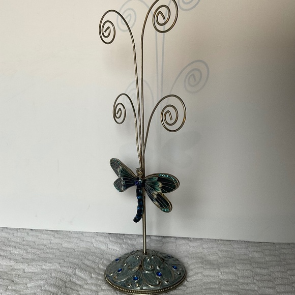 Metal and Enamel Dragonfly Display Stand - Photo or Jewellery Holder - Picture 5 of 16